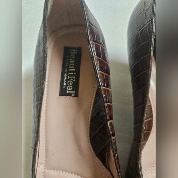 Beautifeel Brown Croc-Embossed Women's Shoes Size EU-38 US-7.5 OR 8.5 - Picture 7 of 8